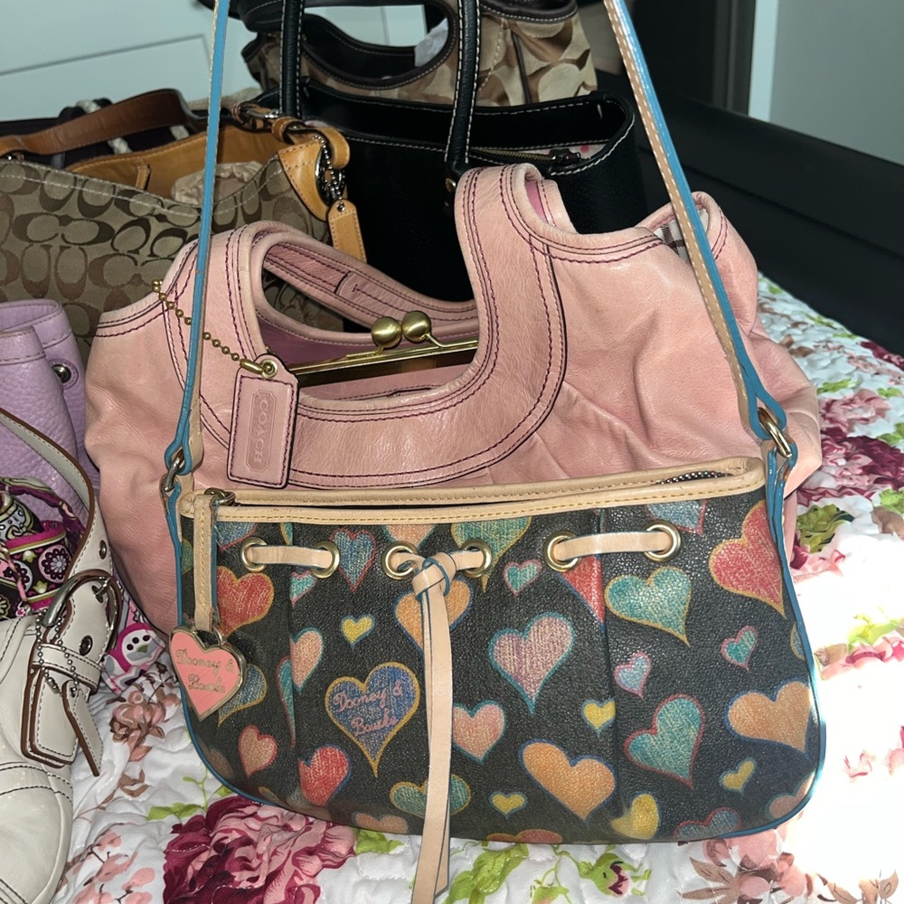 Dooney & Bourke Colorful Heart Print Shoulder Bag